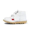 Junior Unisex Kick Hi Zip Leather White Junior Unisex Kick Hi Zip Leather White