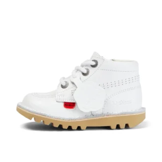 Junior Unisex Kick Hi Zip Leather White