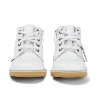 Παιδικό Unisex Kick Hi Zip Δέρμα Λευκό