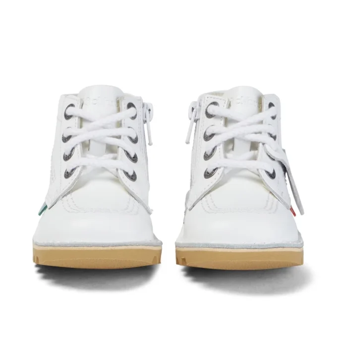 Παιδικό Unisex Kick Hi Zip Δέρμα Λευκό Παιδικό Unisex Kick Hi Zip Δέρμα Λευκό