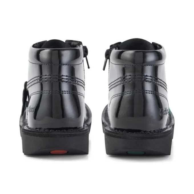 Junior Unisex Kick Hi Zip Patent Leather Black Junior Unisex Kick Hi Zip Patent Leather Black