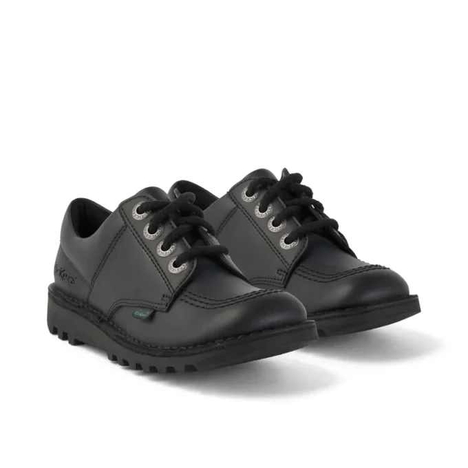 Junior Unisex Kick Lo Δέρμα Alternative Μαύρο