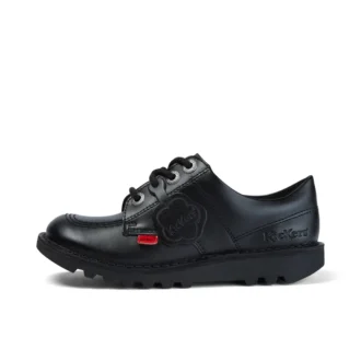 Junior Unisex Kick Lo Δέρμα Μαύρο