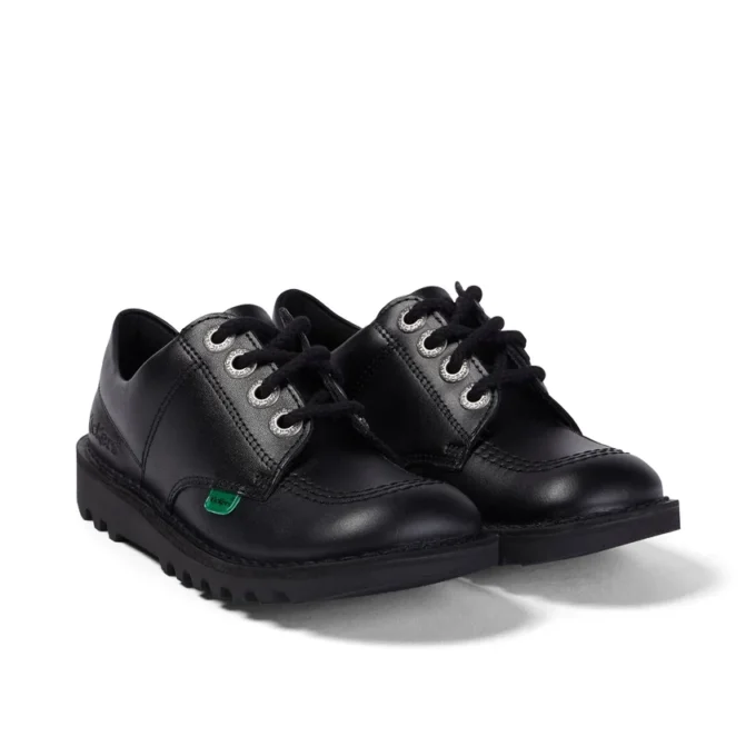 Junior Unisex Kick Lo Δέρμα Μαύρο