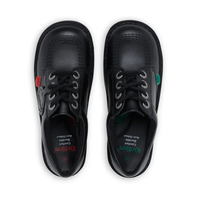 Junior Unisex Kick Lo Δέρμα Μαύρο