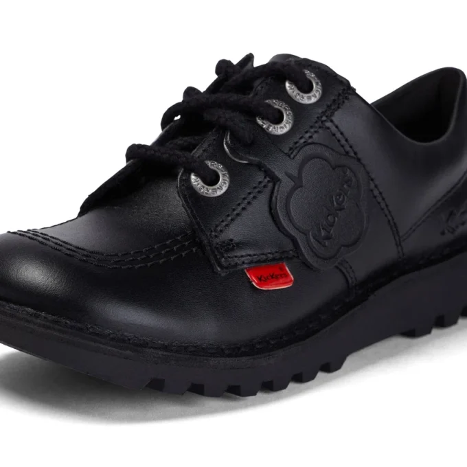 Junior Unisex Kick Lo Δέρμα Μαύρο