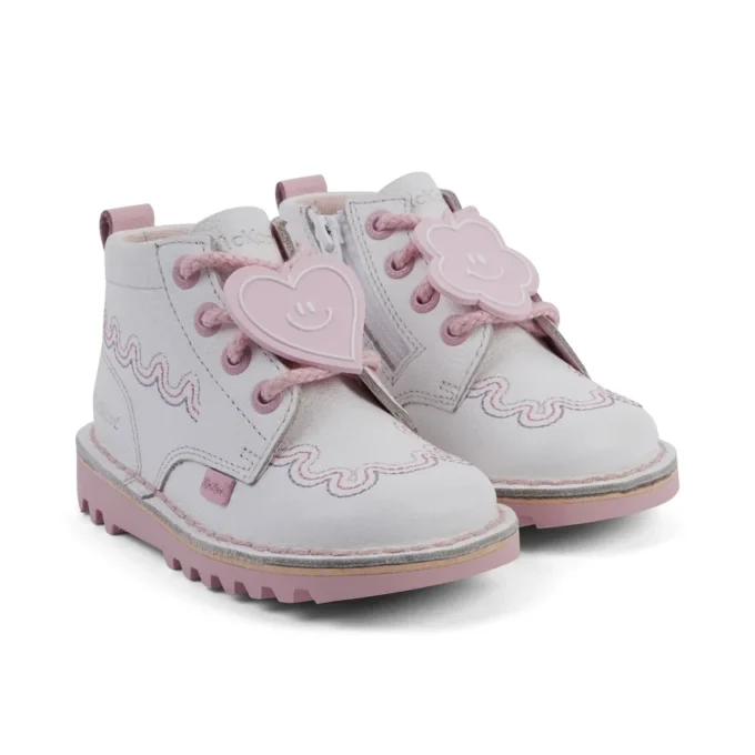 Kick Hi Wave Leather White για κοριτσάκια