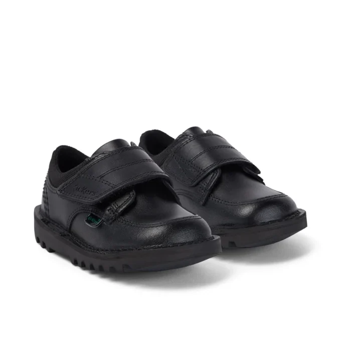 Kick Lo Scuff για αγόρια, δερμάτινα, μαύρα