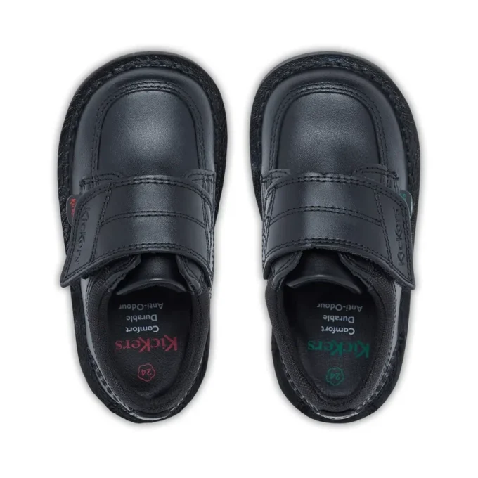 Kick Lo Scuff για αγόρια, δερμάτινα, μαύρα