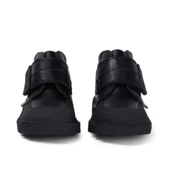 Kick Mid Scuff για μικρά αγόρια, δέρμα, μαύρο