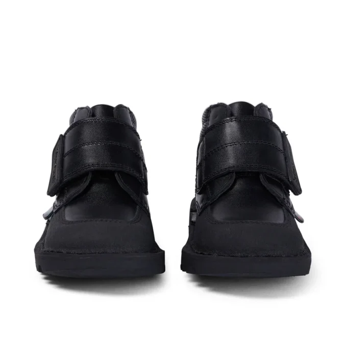 Kick Mid Scuff για μικρά αγόρια, δέρμα, μαύρο
