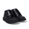 Kick Mid Scuff για μικρά αγόρια, δέρμα, μαύρο