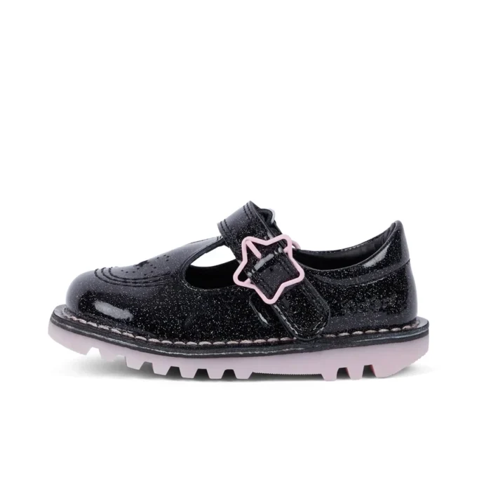 Kick Tbar Galactic Leather Black για μικρά κορίτσια