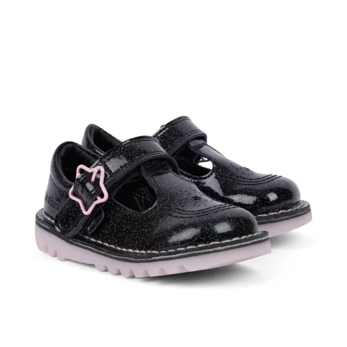 Kick Tbar Galactic Leather Black για μικρά κορίτσια