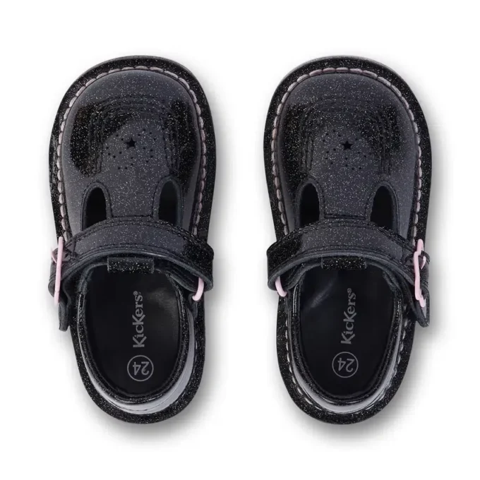 Kick Tbar Galactic Leather Black για μικρά κορίτσια