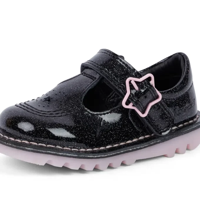 Kick Tbar Galactic Leather Black για μικρά κορίτσια