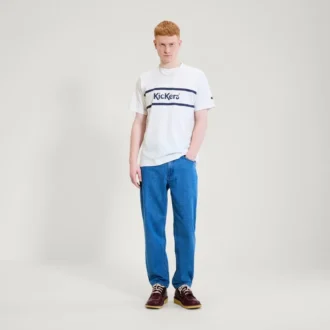Κλασικό κοντομάνικο T-shirt Kickers για ενήλικες άνδρες, λευκό