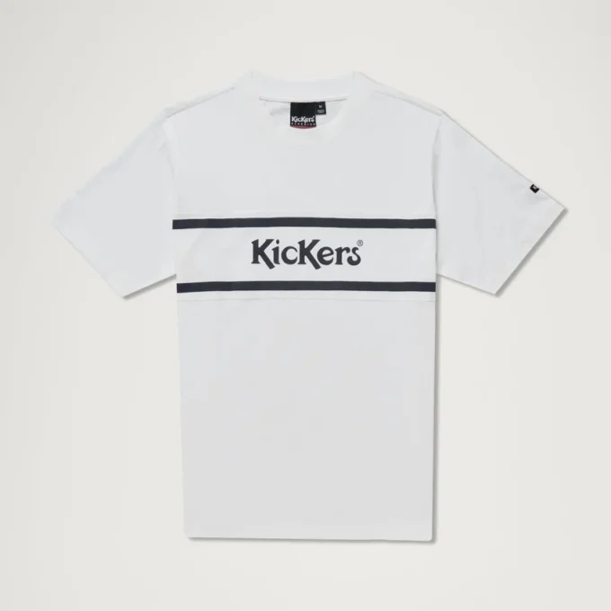 Κλασικό κοντομάνικο T-shirt Kickers για ενήλικες άνδρες, λευκό Κλασικό κοντομάνικο T-shirt Kickers για ενήλικες άνδρες, λευκό