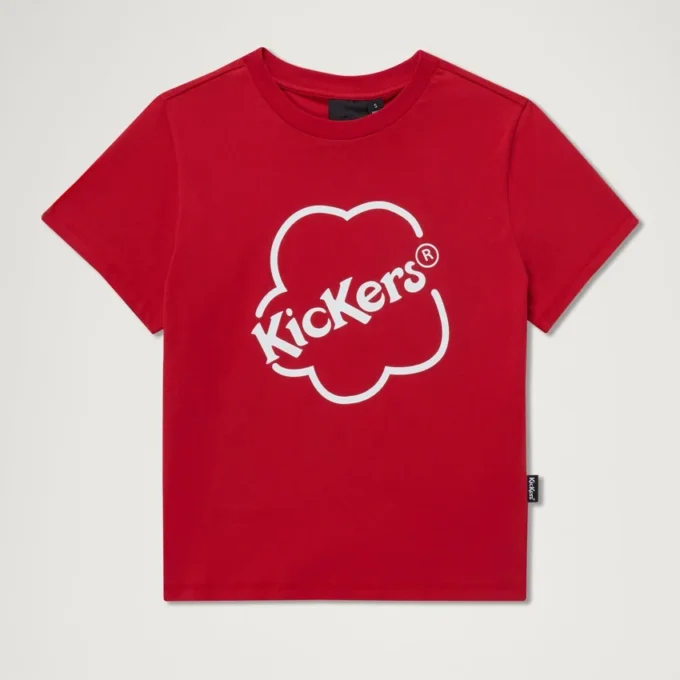 Κλασικό στενό μπλουζάκι Kickers για ενήλικες γυναίκες, κόκκινο