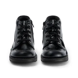 Κορίτσια Junior Kick Hi Zip Leather Alternative Λουστρίνι Μαύρο