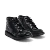 Κορίτσια Junior Kick Hi Zip Leather Alternative Λουστρίνι Μαύρο