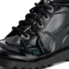 Κορίτσια Junior Kick Hi Zip Leather Alternative Λουστρίνι Μαύρο