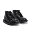 Κορίτσια βρεφών Kick Hi Zip Δερμάτινο Εναλλακτικό Λουστρίνι Μαύρο