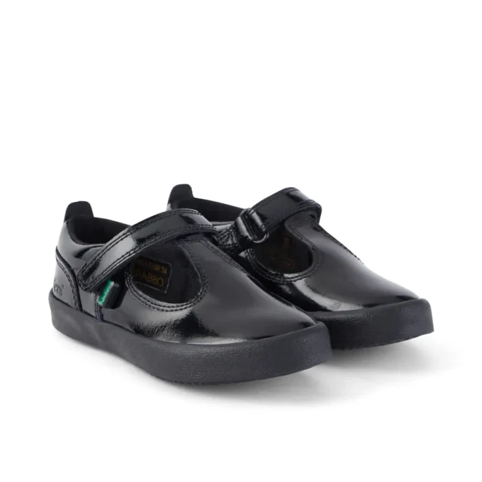 Κοριτσίστικα παπούτσια Kariko T-Strap από λουστρίνι, μαύρα