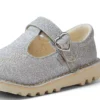 Κοριτσίστικα παπούτσια Kick T-Bar Glitter Cosmic Textile Silver