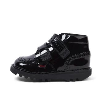 Μαύρες μπότες Kick Hi Vel Brogue από λουστρίνι για κοριτσάκια
