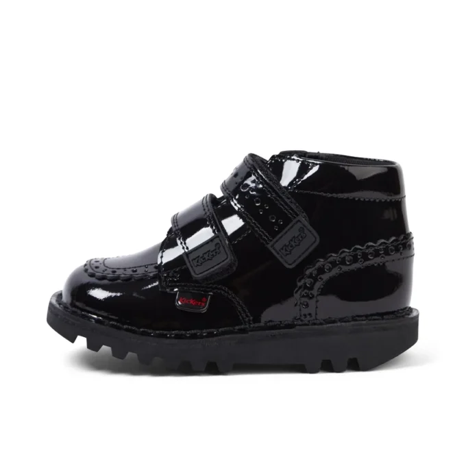 Μαύρες μπότες Kick Hi Vel Brogue από λουστρίνι για κοριτσάκια