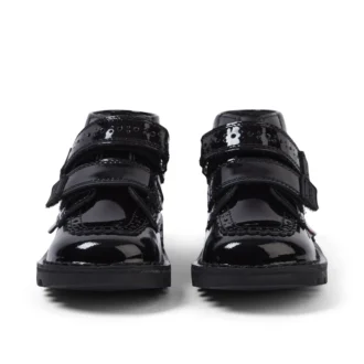 Μαύρες μπότες Kick Hi Vel Brogue από λουστρίνι για κοριτσάκια