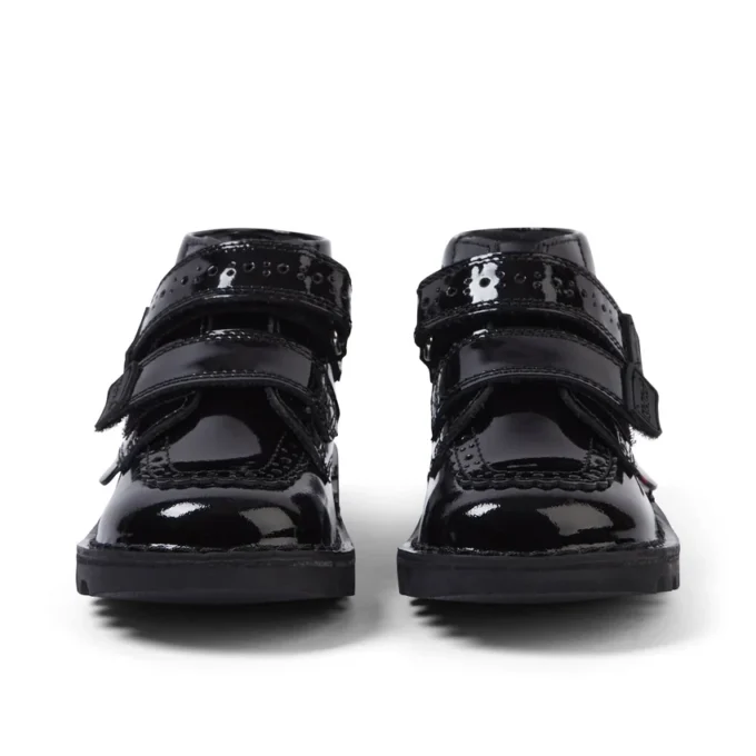 Μαύρες μπότες Kick Hi Vel Brogue από λουστρίνι για κοριτσάκια