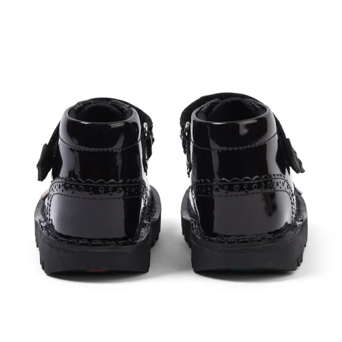 Μαύρες μπότες Kick Hi Vel Brogue από λουστρίνι για κοριτσάκια