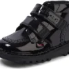 Μαύρες μπότες Kick Hi Vel Brogue από λουστρίνι για κοριτσάκια