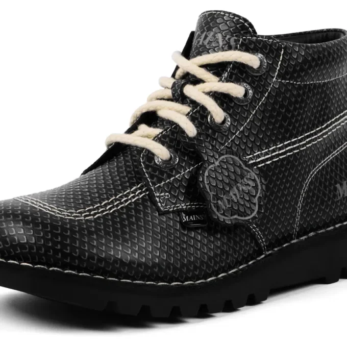 Μποτάκια Kick Hi για ενήλικες, δέρμα με υφή, Mains, γκρι Μποτάκια Kick Hi για ενήλικες, δέρμα με υφή, Mains, γκρι
