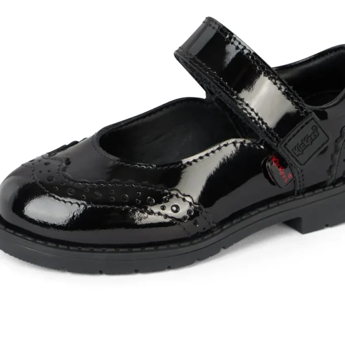 Μποτάκια Lachly Mj Brogue για κοριτσάκια, από λουστρίνι, μαύρα