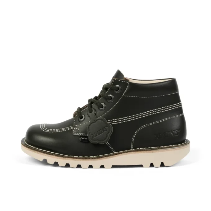 Μπότες Kick Hi για ενήλικες Unisex από δέρμα με υφή Mains Σκούρο Πράσινο Μπότες Kick Hi για ενήλικες Unisex από δέρμα με υφή Mains Σκούρο Πράσινο