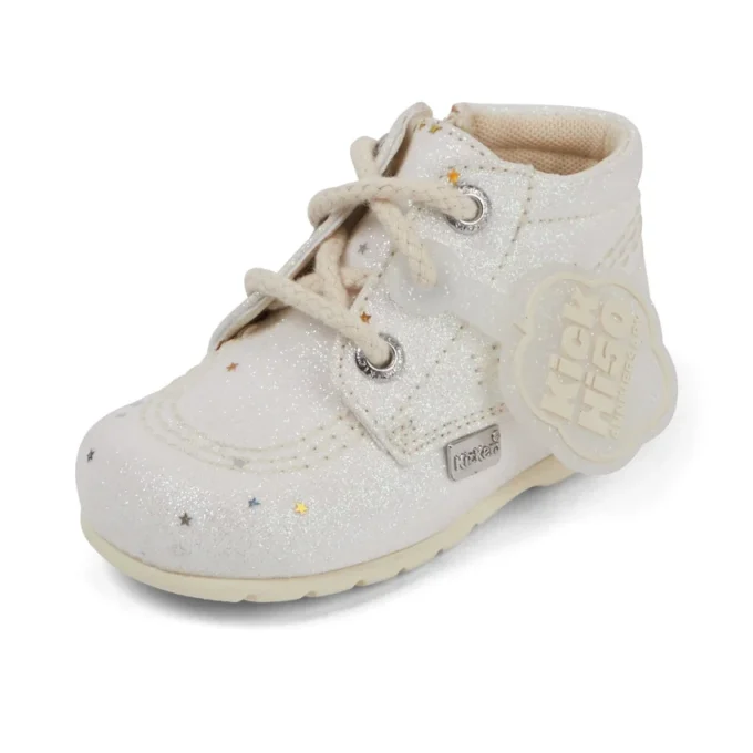 Μπότες Kick Hi Glitter για μωρά, λευκές