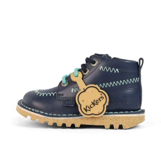 Μπότες Kick Hi ZigZag για αγοράκια, δερμάτινες, μπλε