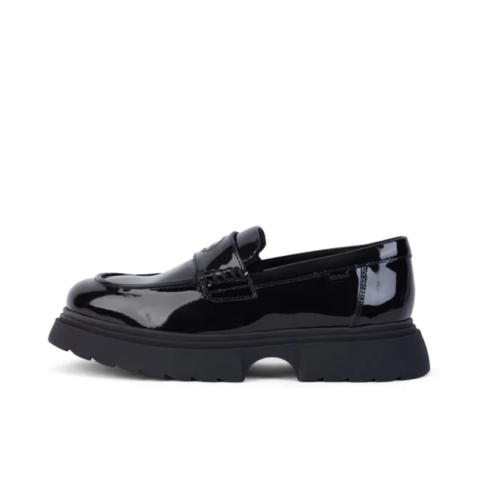 Νεανικά γυναικεία δερμάτινα loafers Kenzi Μαύρα