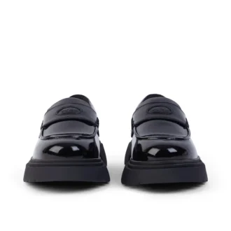 Νεανικά γυναικεία δερμάτινα loafers Kenzi Μαύρα