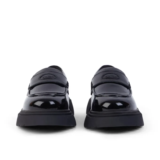 Νεανικά γυναικεία δερμάτινα loafers Kenzi Μαύρα
