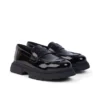Νεανικά γυναικεία δερμάτινα loafers Kenzi Μαύρα