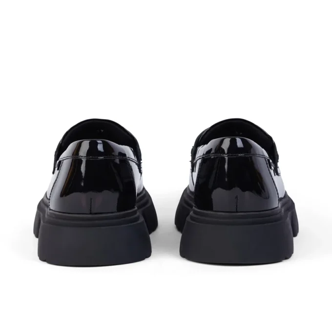 Νεανικά γυναικεία δερμάτινα loafers Kenzi Μαύρα