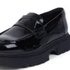 Νεανικά γυναικεία δερμάτινα loafers Kenzi Μαύρα