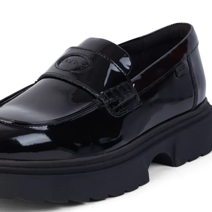 Νεανικά γυναικεία δερμάτινα loafers Kenzi Μαύρα