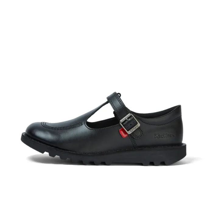 Νεανικό γυναικείο Kick T-Bar Vel Leather Black
