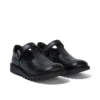 Νεανικό γυναικείο Kick T-Bar Vel Leather Black