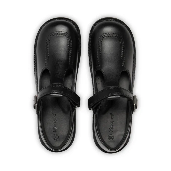 Νεανικό γυναικείο Kick T-Bar Vel Leather Black